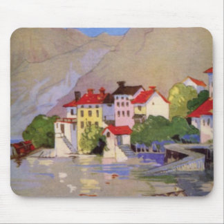 Tapis De Souris Vintage Village balnéaire Italie Tourisme