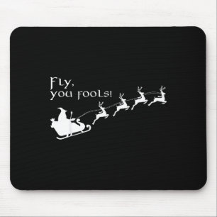 Tapis De Souris Vintage Voler Vous Fous Magicien Père Noël Traînea