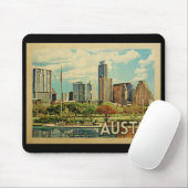 Tapis De Souris Vintage voyage d'Austin Texas (Avec souris)