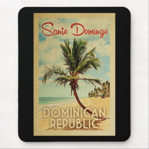 Tapis De Souris Vintage voyage de palmier de Saint-Domingue