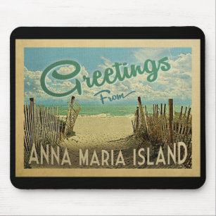 Tapis De Souris Vintage voyage de plage Anna Maria Island