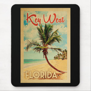 Tapis De Souris Vintage voyage de plage de palmier de Key West la