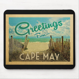 Tapis De Souris Vintage voyage de plage du Cap May