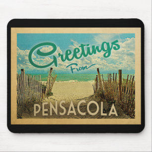 Tapis De Souris Vintage voyage de plage Pensacola