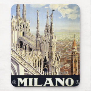 Tapis De Souris Vintage voyage Milano Italie Cathédrale gothique D