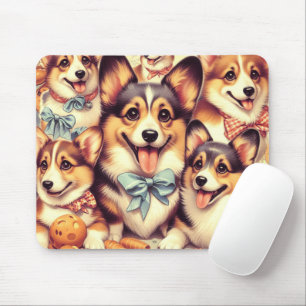 Tapis De Souris Vintage Welsh Corgi Cardigan sans couture
