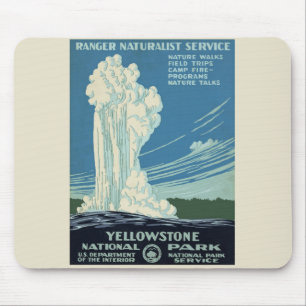 Tapis De Souris Vintage Yellowstone Park Poster