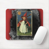 Tapis De Souris Vintage Young Halloween Witch (Avec souris)