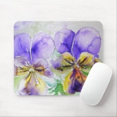 Tapis De Souris Viola violet fleurs florales Ordinateur Souris Mat (Avec souris)