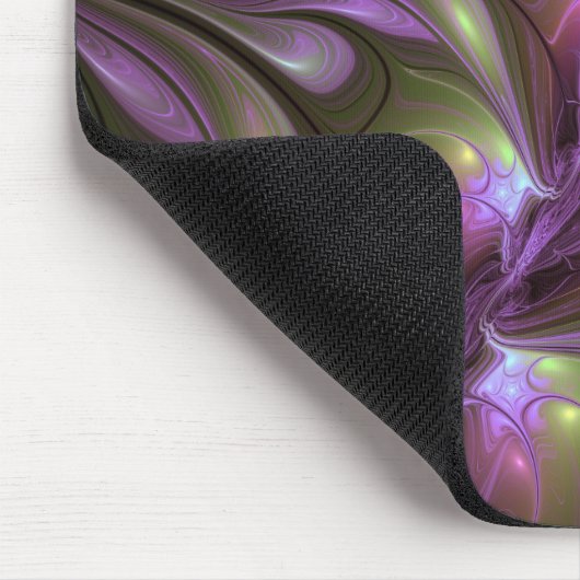 Tapis De Souris Violet Abstrait violet violet kaki fractal (Coin)