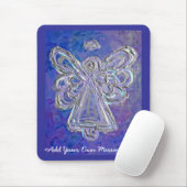 Tapis De Souris Violet Angel Mousepad avec message Customisé (Avec souris)