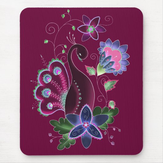 Tapis de souris violet de paon (Devant)