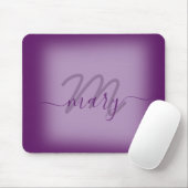 Tapis De Souris Violet Dusty violet Nom minimal Monogramme (Avec souris)