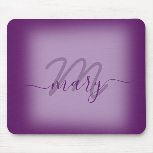Tapis De Souris Violet Dusty violet Nom minimal Monogramme (Devant)