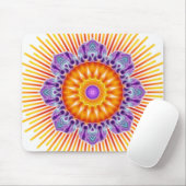 Tapis De Souris Violet jaune mandala (Avec souris)