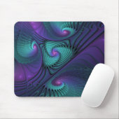 Tapis De Souris Violet rencontre Turquoise moderne art fractal abs (Avec souris)
