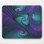 Tapis De Souris Violet rencontre Turquoise moderne art fractal abs (Devant)