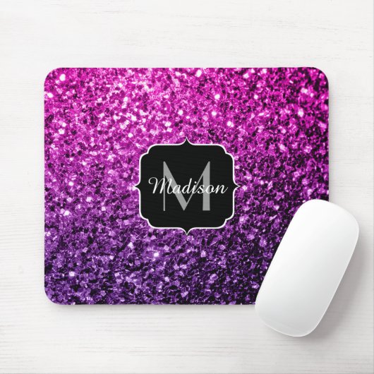 Tapis De Souris Violet rose ombre faux parties scintillant scintil (Avec souris)