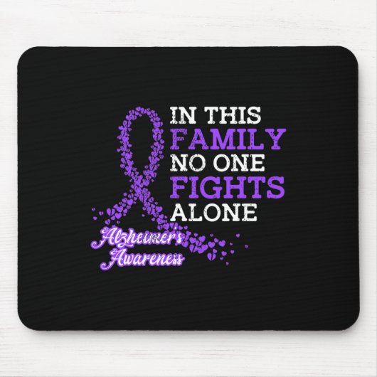 Tapis De Souris Violet Ruban Famille Alzheimer Sensibilisation (Devant)