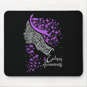 Tapis De Souris Violet Ruban Papillon Epilepsie Sensibilisation