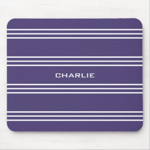 Tapis De Souris Violet Stripes personnalisé monogramme mousepac