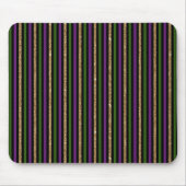 Tapis De Souris Violet, Vert, Noir, Faux Gold Stripes Mardi Gras (Devant)