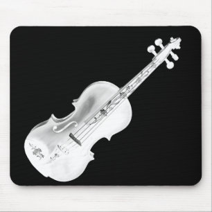 TAPIS DE SOURIS VIOLON BLANC SUR BLACK-MOUSEPAD