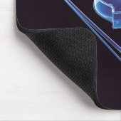 Tapis De Souris Violon bleu au néon (Coin)