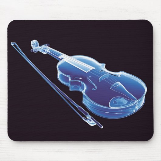 Tapis De Souris Violon bleu au néon (Devant)