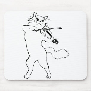 Tapis De Souris Violoniste Violon instrument de musique chat
