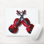 TAPIS DE SOURIS VIOLONS ROUGES CROISÉS - MOUSEPAD (Avec souris)