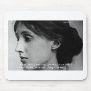 Tapis De Souris Virginia Woolf Dîne/ Aimez Bien Citation Cadeaux d