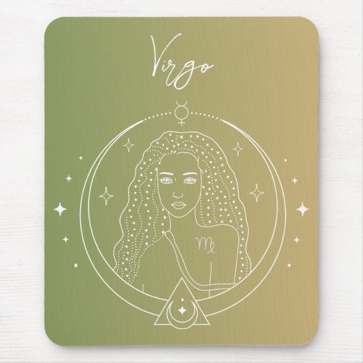 Tapis De Souris Virgo zodiaque horoscope étoile signe dégradé (Devant)