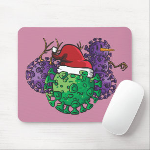 Tapis De Souris Virus microbes Amour Jour de Noël