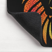 Tapis De Souris Visage Abstrait de Lion Orange (Coin)