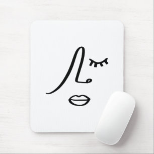 Tapis De Souris Visage Abstrait minimaliste Design d'art moderne