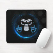 Tapis De Souris Visage bleu et noir simple Gorilla (Avec souris)