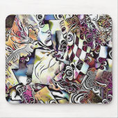 Tapis De Souris Visage dans un ornement abstrait (Devant)