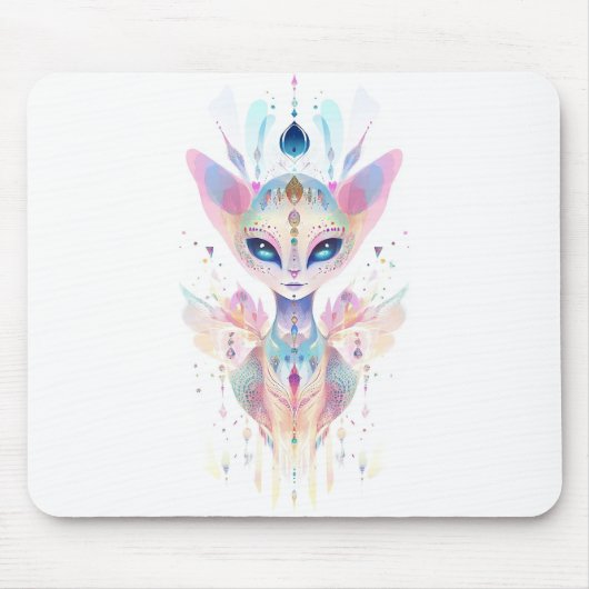 Tapis De Souris visage de chat Alien (Devant)