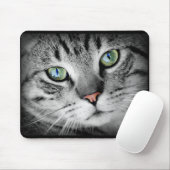 Tapis de souris visage de chat gris mignon (Avec souris)