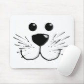 Tapis De Souris Visage de chat Kitty souriant (Avec souris)