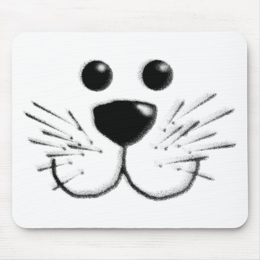 Tapis De Souris Visage de chat Kitty souriant (Devant)