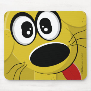 Tapis De Souris Visage de chien jaune