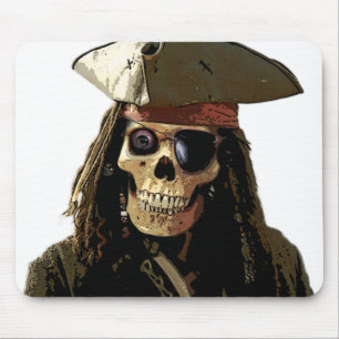 Tapis De Souris Visage de crâne de Posterized de pirate