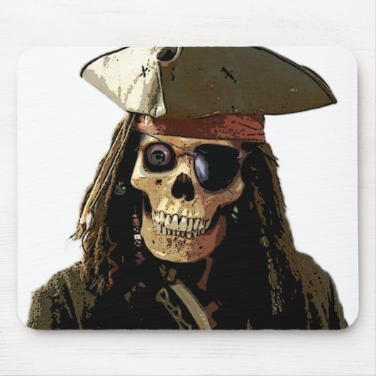 Tapis De Souris Visage de crâne de Posterized de pirate (Devant)