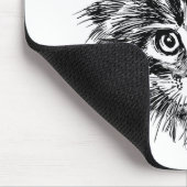 Tapis De Souris Visage de Kitten noir et blanc (Coin)