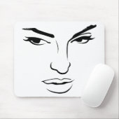 Tapis De Souris Visage de la femme (Avec souris)