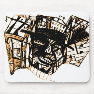 Tapis De Souris visage de ligne blanc