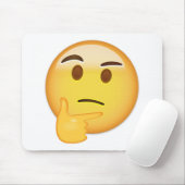 Tapis De Souris Visage de pensée Emoji (Avec souris)