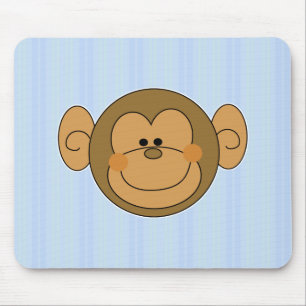 Tapis De Souris Visage de singe mignon et drôle